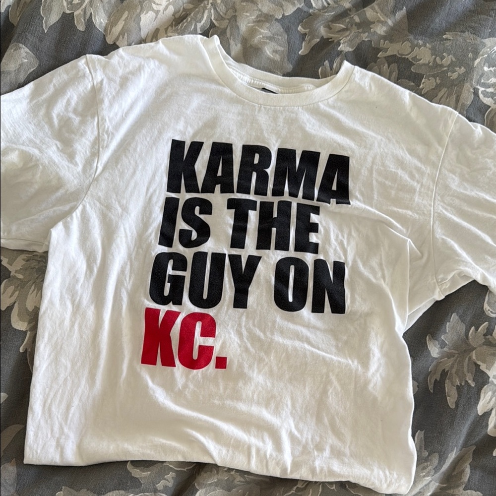 White Graphic Tee with Bold Text